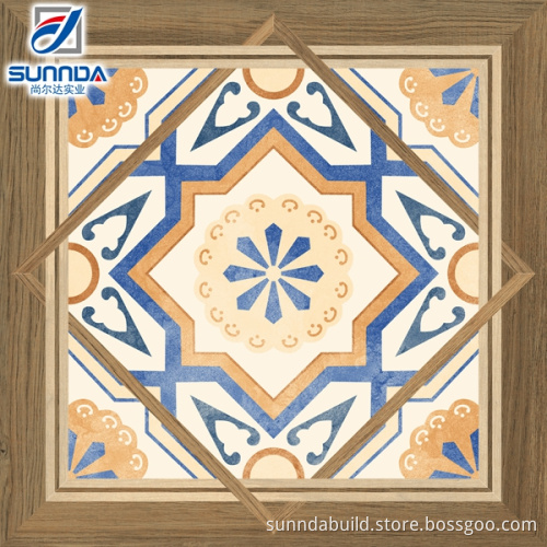 rustic 3D inkjet digital green flower series porcelain sitting room rough finish floor tiles